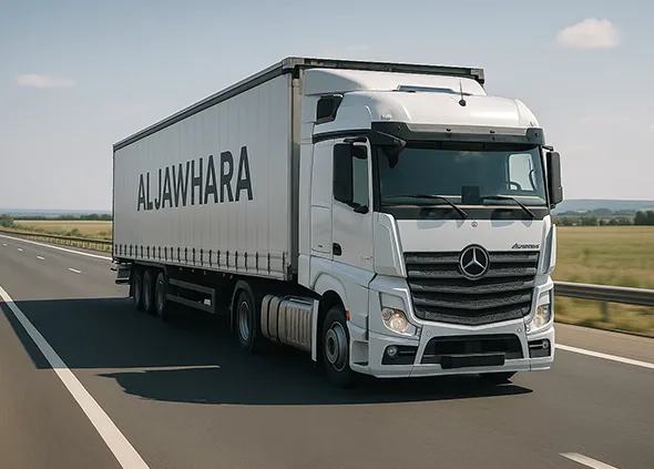 شاحنة لشركة الجوهرة للشحن من الإمارات لمصر